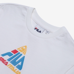 Fila Triangle Round - Poikien Poolopaita - Valkoinen | FI-51206